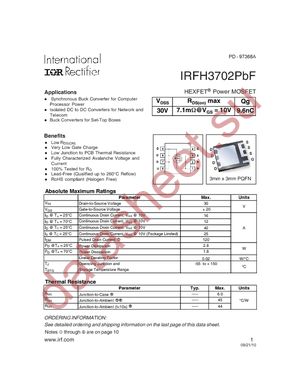 IRFH3702TR2PBF datasheet  